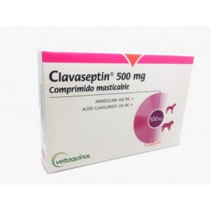 Clavaseptin Amoxicilina 500 mg 10 comprimidos Masticables